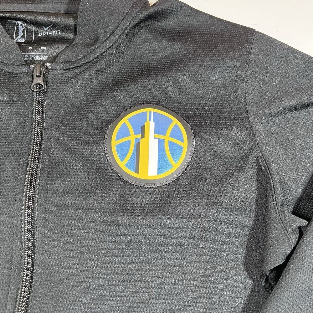 Chicago Sky Nike Dri Fit Full Zip Black Warm Up Jacket Size Small Tall WNBA - Picture 5 of 16